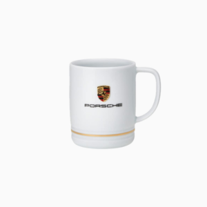 Porsche classic gold line white mug